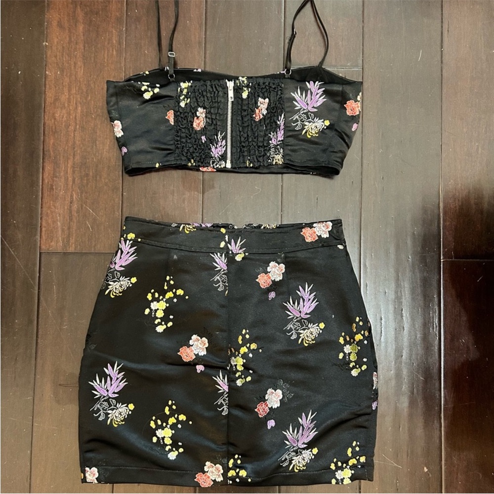 Honey punch  Floral Black Skirt Set - Picture 2 of 5